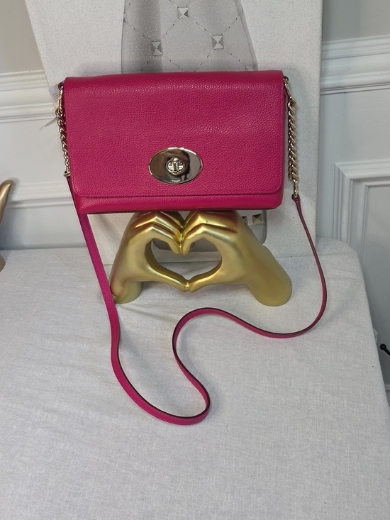 Coach Handbags - Coach Hot Pink Crossbody Turnlock Chain Shoulder Bag